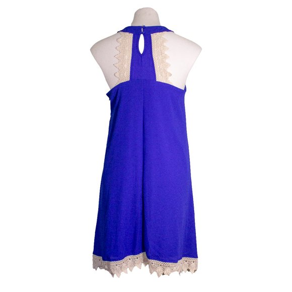 Blue Rain Blue Sleeveless  Swing Dress sz m - Picture 3 of 4